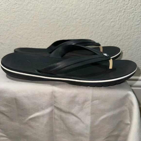 Crocs Unisex Crocband Flip Flop Sandal Black Size W12 M10 - Picture 7 of 13
